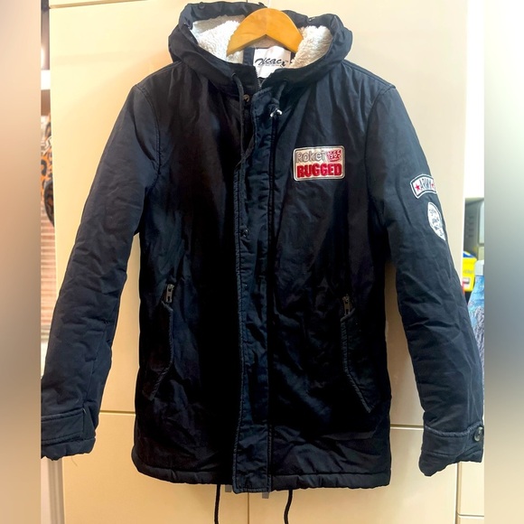 ZICAC Rocket Rugged 1965 Durable Black WARM Cotton Coat/ Jacket Womens Size M - Picture 1 of 9